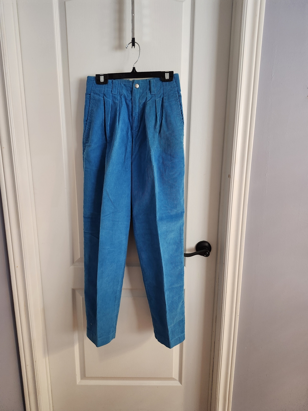 Vintage Blue Corduroy Pleated Trousers